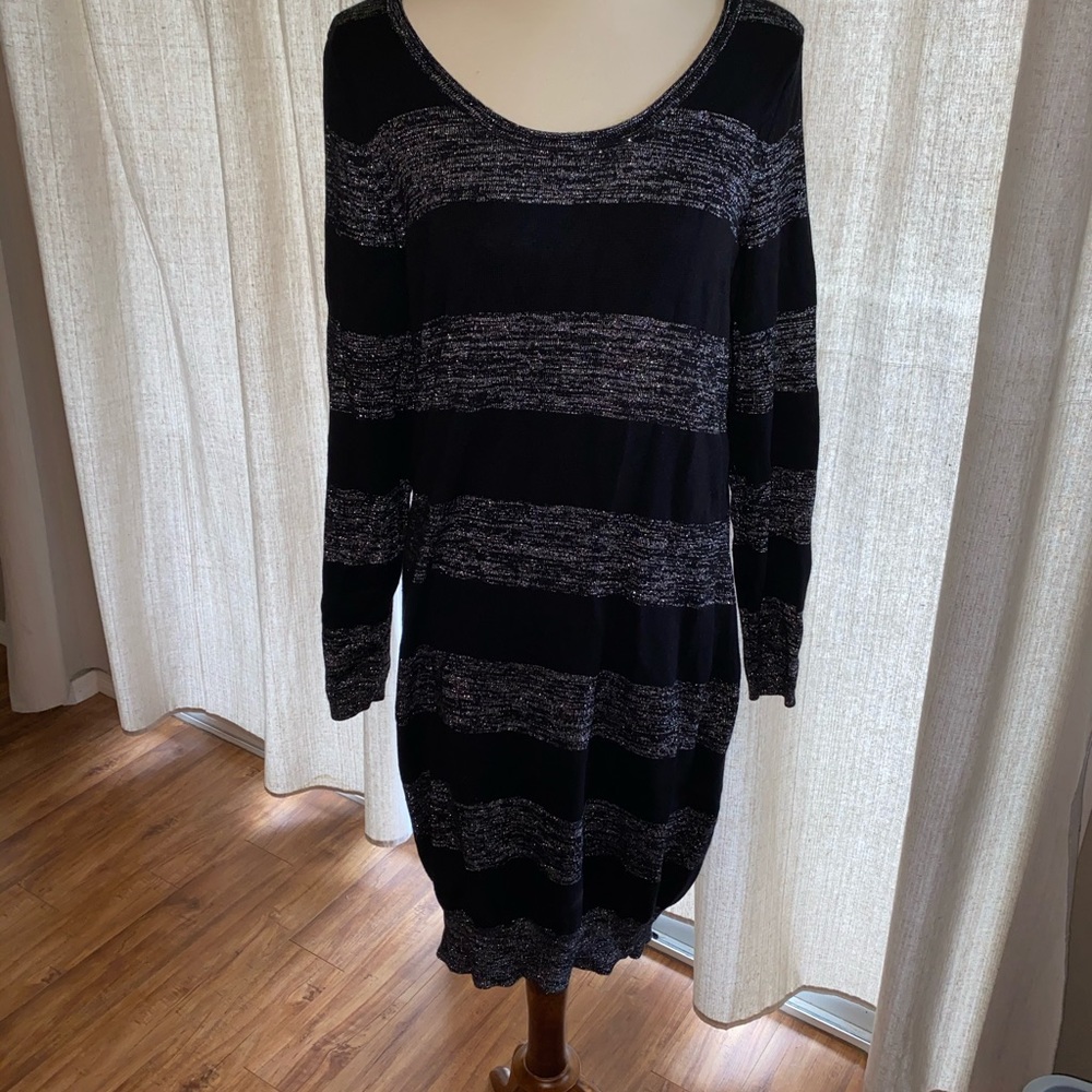 Lurex striped sweater dress